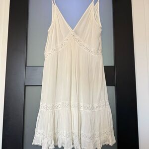 Aqua White Lace Detail Coverup / dress